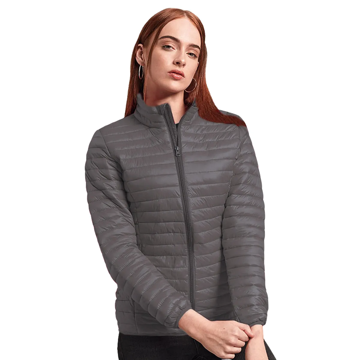 2786 Womens/Ladies Tribe Hooded Fineline Padded Jacket