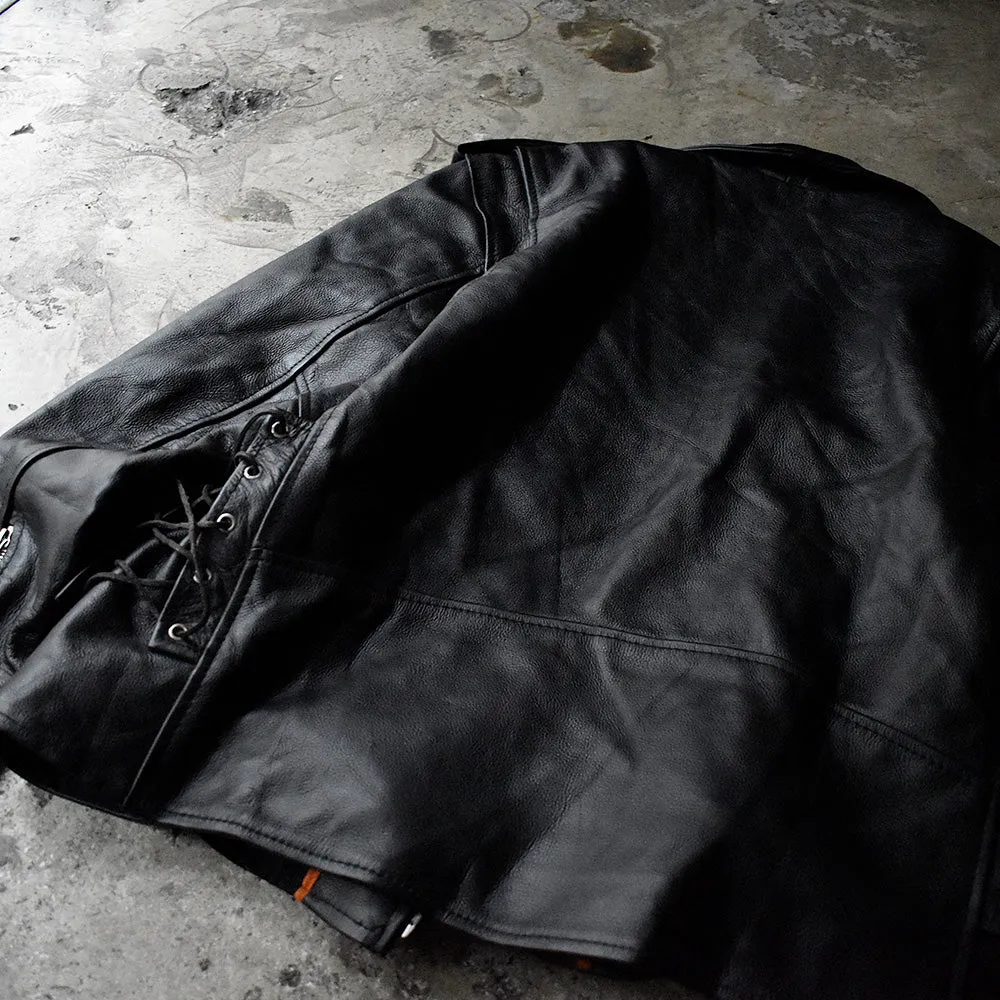 90's～ big size！ Milwaukee Leather レザー ライダースジャケット ミントコンディション 231119H