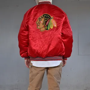 90’s デッドストック！ “NHL Chicago Blackhawks” スタジャン アワードジャケット 230107