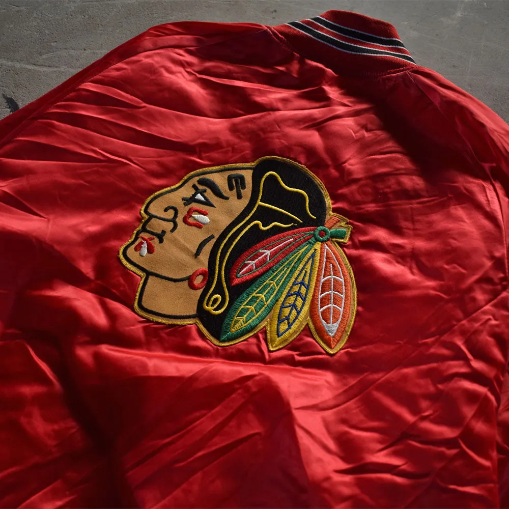 90’s デッドストック！ “NHL Chicago Blackhawks” スタジャン アワードジャケット 230107