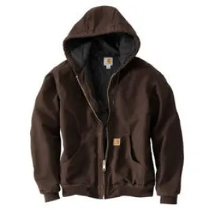 Active Quilted Flannel-Lined Jacket With Hood, Dark Brown, XXXL