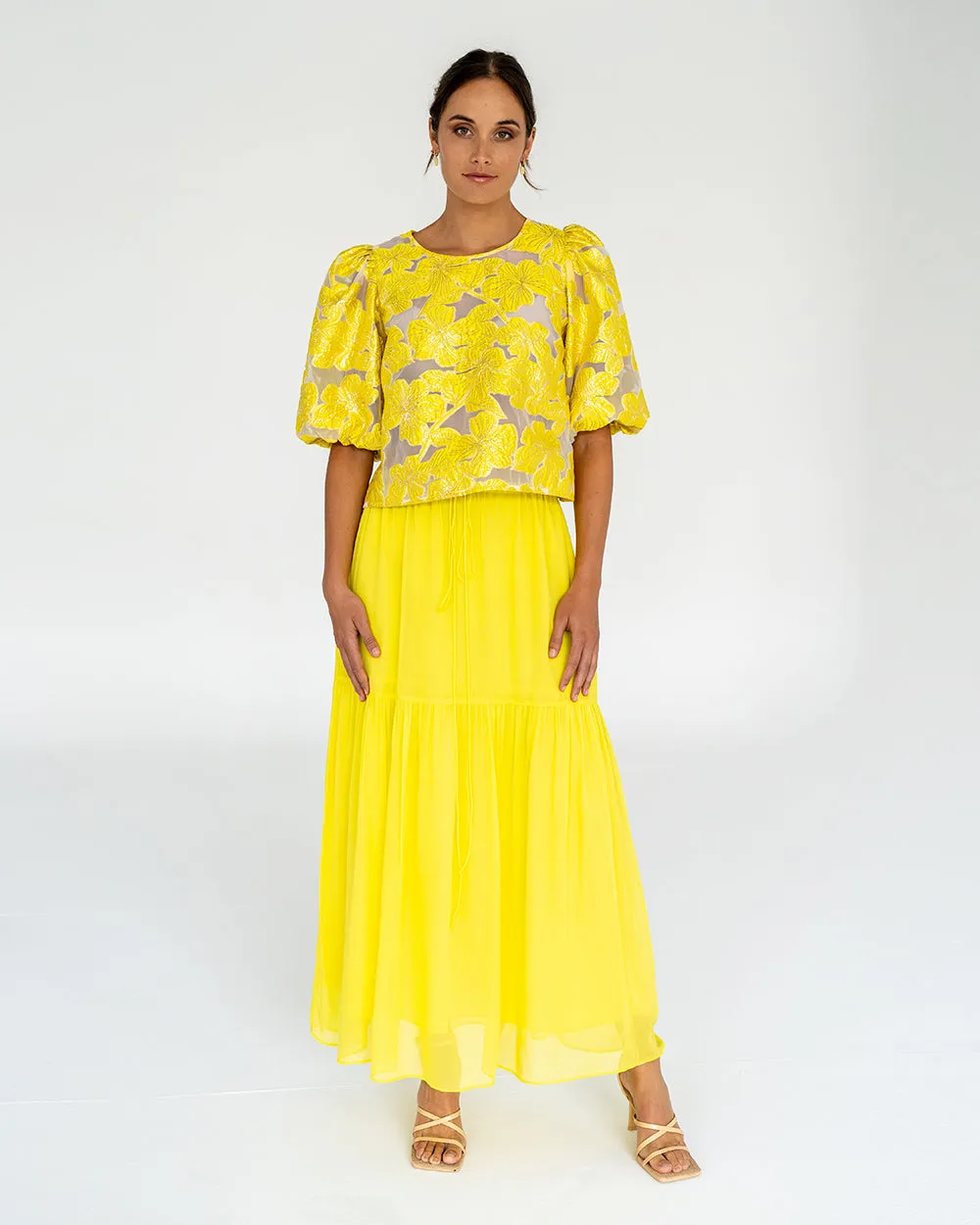 Alba Maxi Skirt - Sunglow Yellow