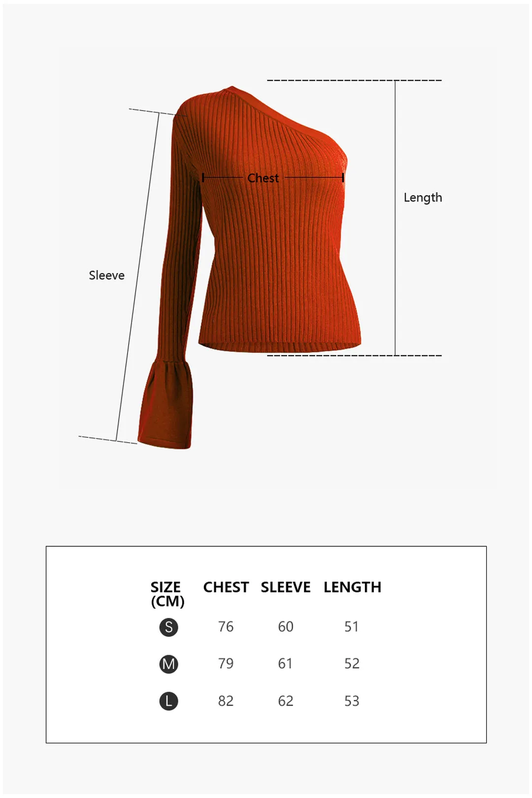 Asymmetrical off-shoulder top | Slim knit top | Street top