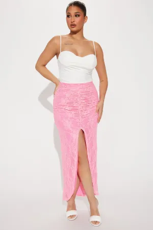 At My Best Lace Maxi Skirt - Neon Pink