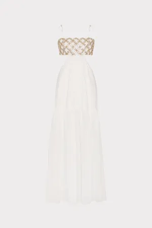 Atalia Mirrored Embroidery Maxi Cover-Up Dress