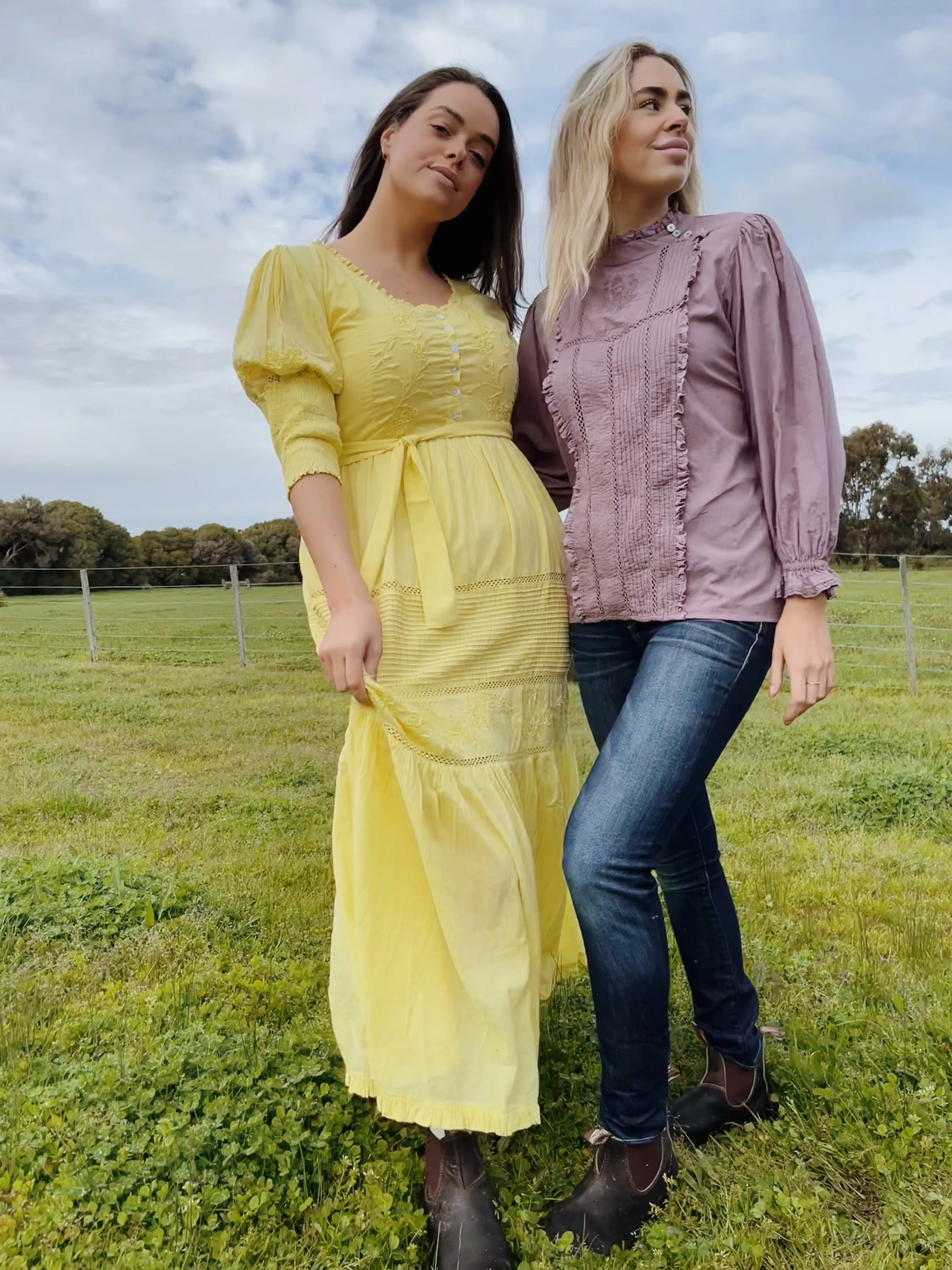 AUGUSTINE MAXI DRESS LEMON MERINGUE