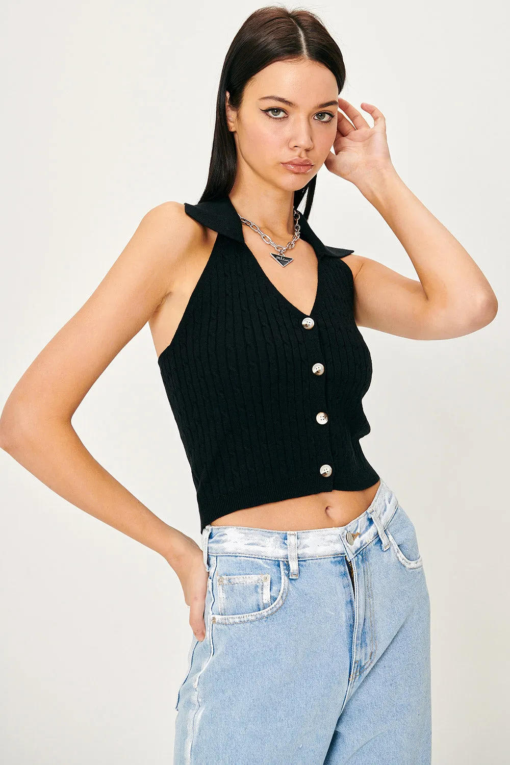 Avery Knitted Halter Neck Top