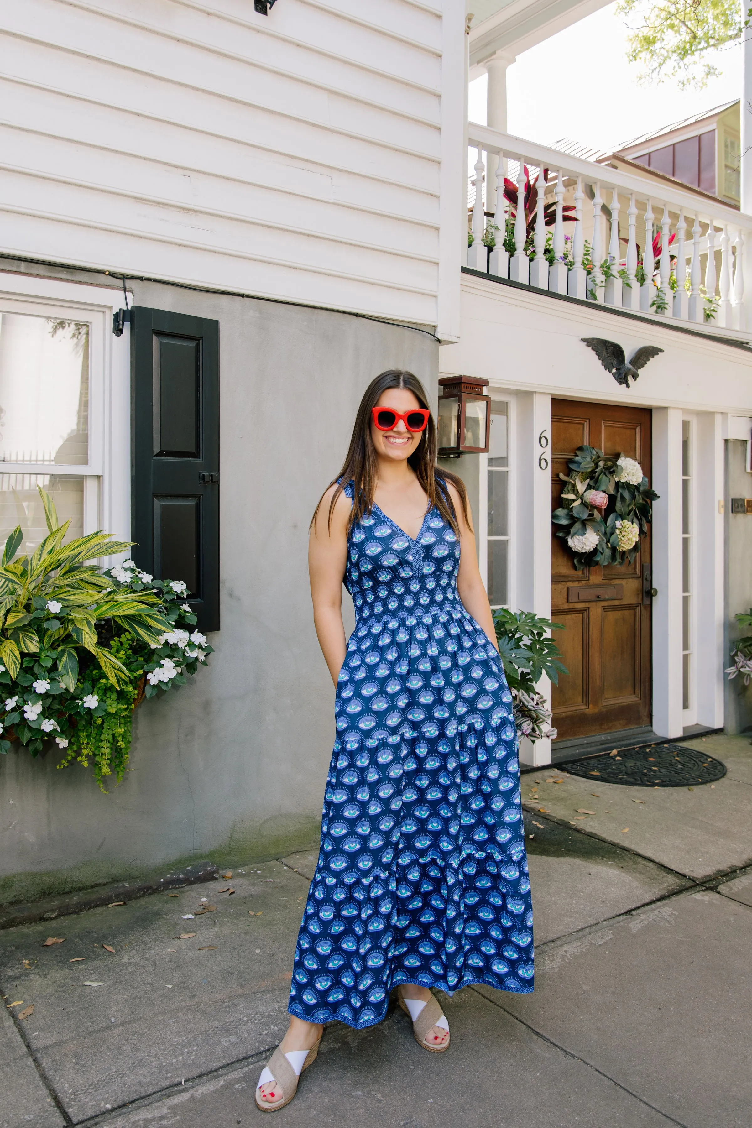 Beaufort Tie Top Maxi in Eye Print