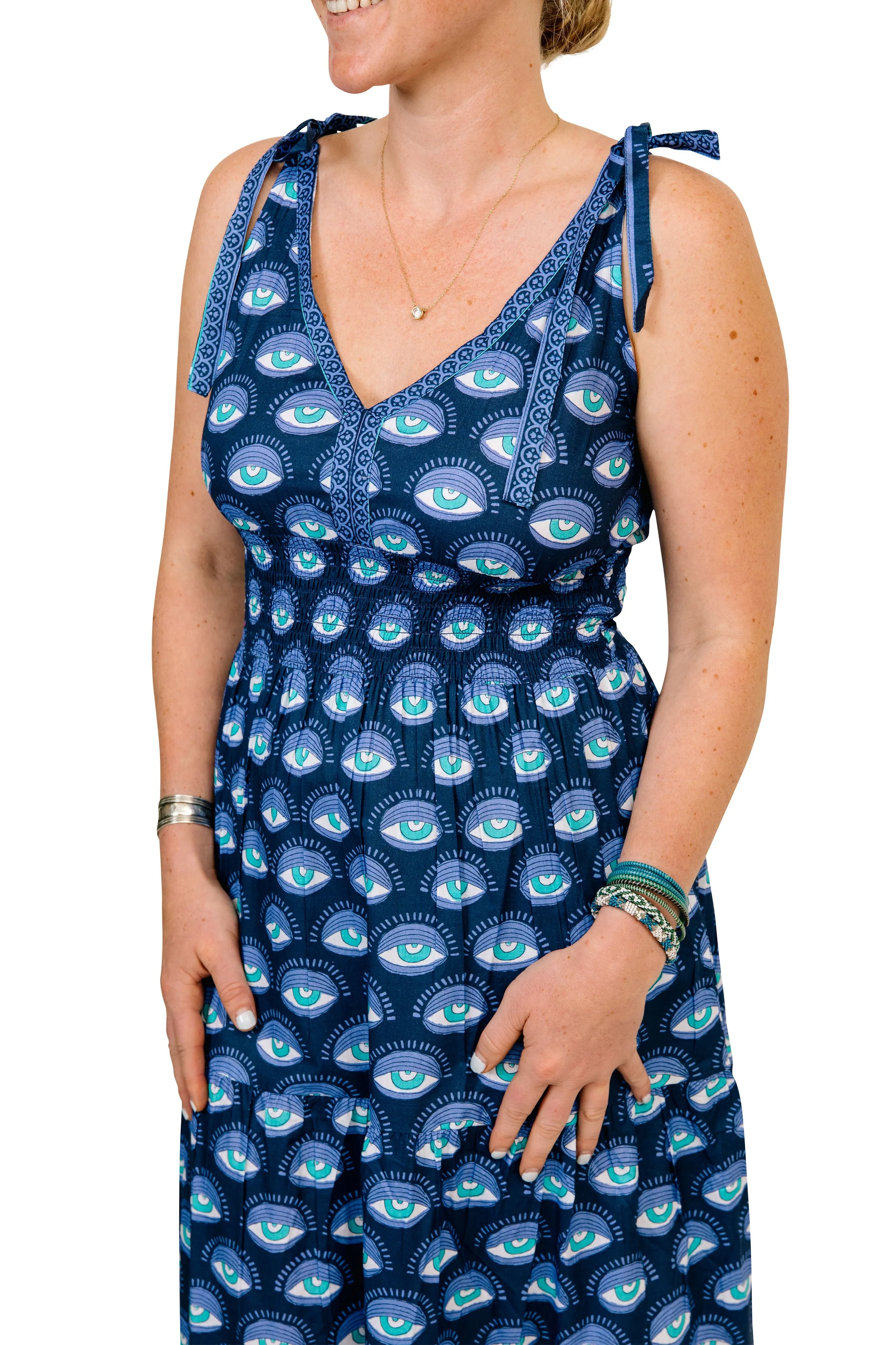Beaufort Tie Top Maxi in Eye Print