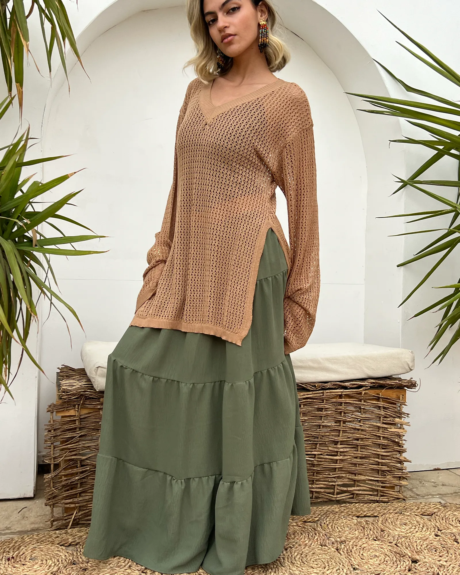 Brown Summer Knit top