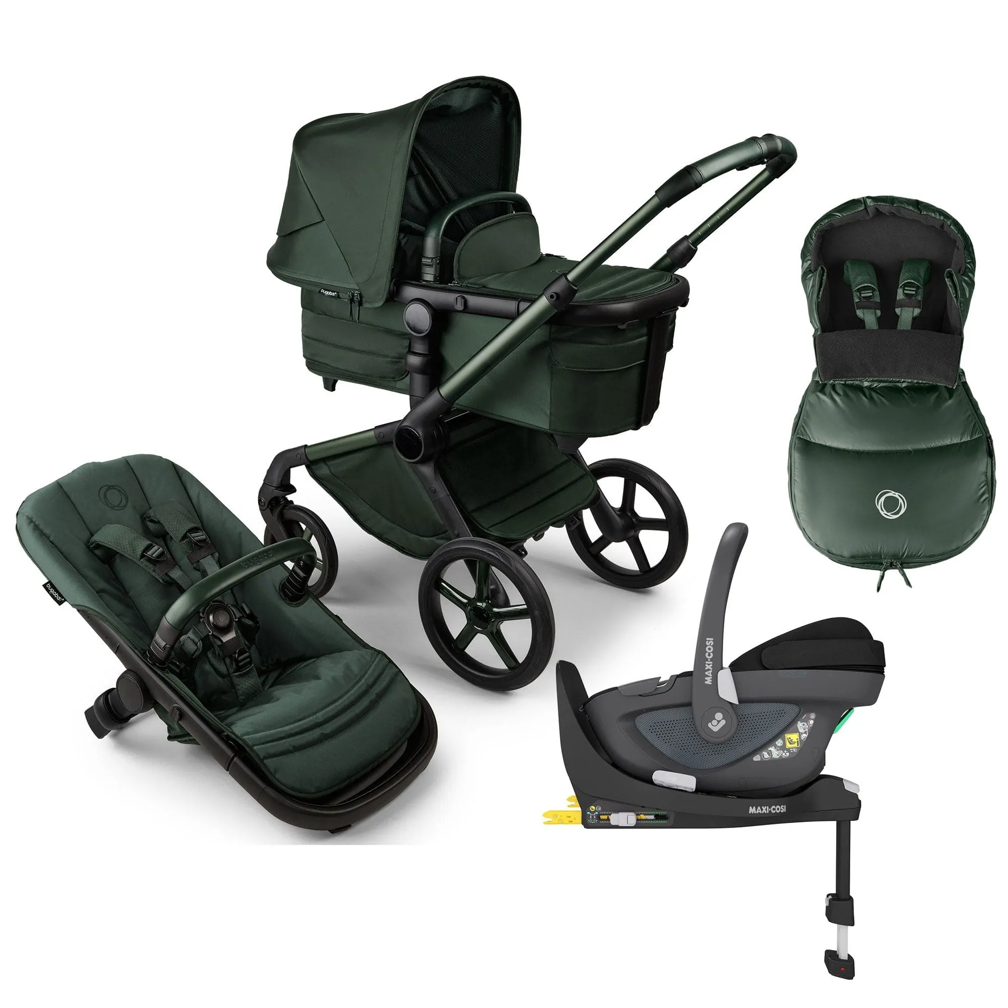 Bugaboo Fox 5 Noir Maxi-Cosi Luxury Bundle in Midnight Green