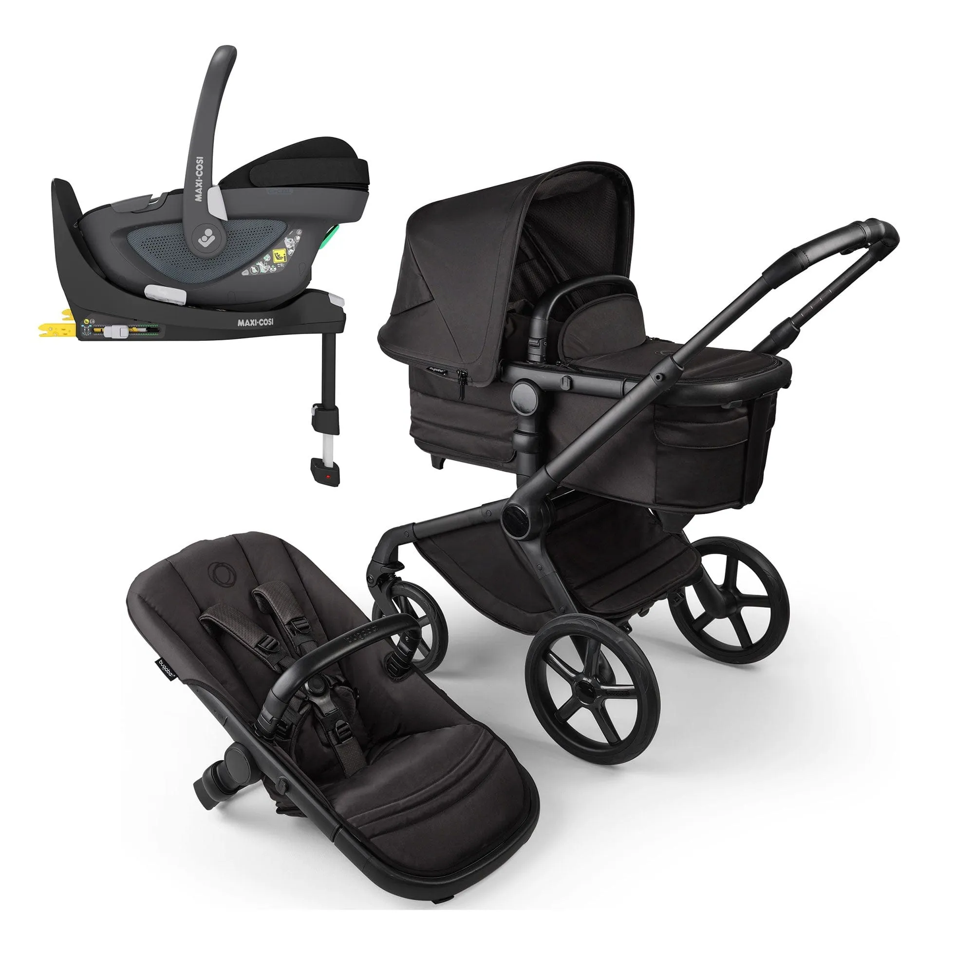 Bugaboo Fox 5 Noir Maxi-Cosi Travel System in Black Moonlight