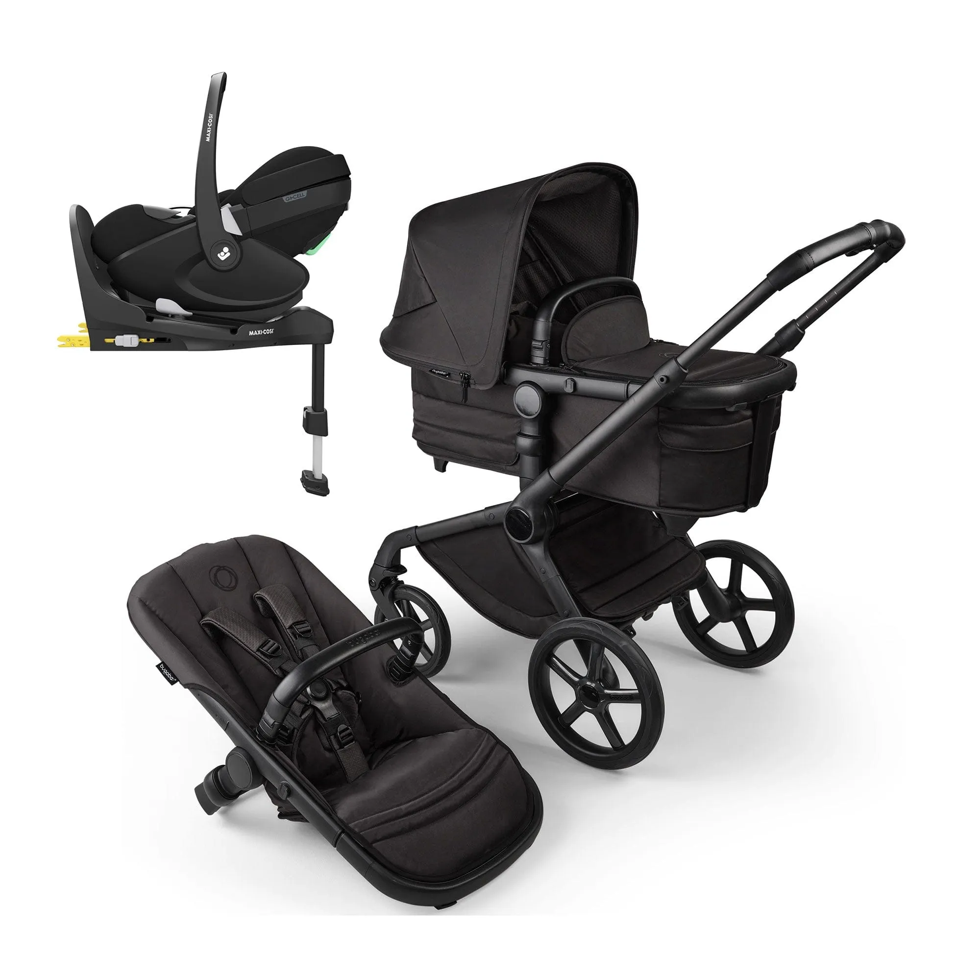 Bugaboo Fox 5 Noir Maxi-Cosi Travel System in Black Moonlight