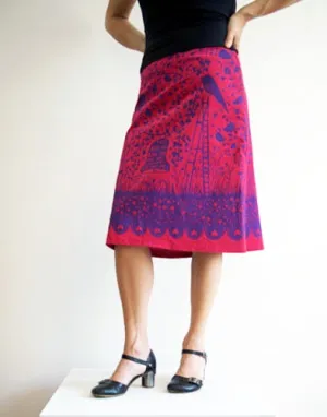 Cerise Cord Clothkits® Rob Ryan Hold Me Skirt Ladies Dressmaking Kit