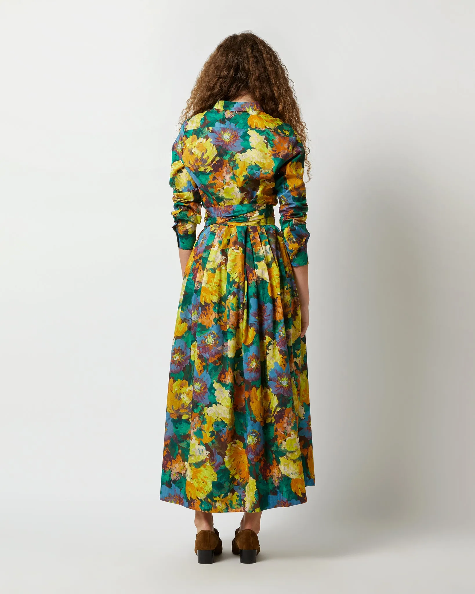 Classic Shirtwaist Maxi Dress in Multi Artists Bouquet Liberty Fabric