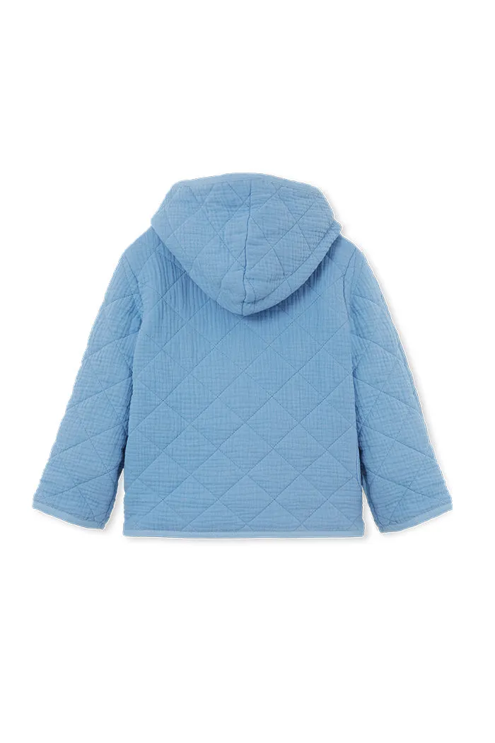 Cornflower Quilted Button Jacket