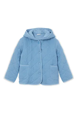 Cornflower Quilted Button Jacket