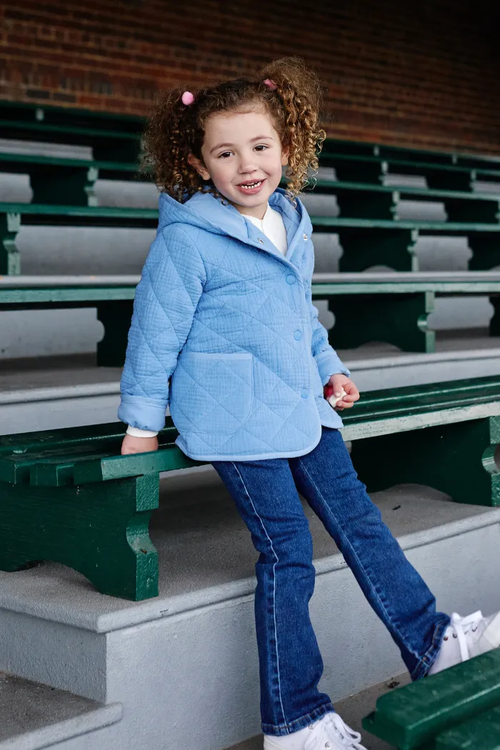 Cornflower Quilted Button Jacket