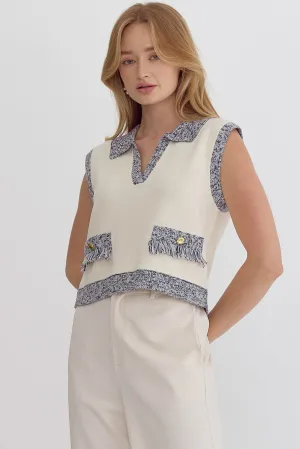 Cropped Sailor Top - Cream