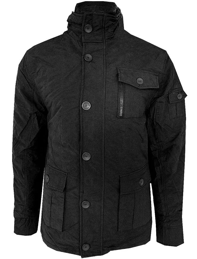 Dissident Cotton Mix Jacket with Quilted Jacket Insert in Black