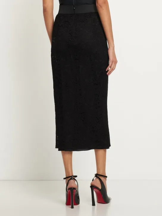 Dolce&amp;Gabbana   Floral lace longuette skirt 