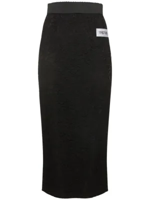 Dolce&amp;Gabbana   Floral lace longuette skirt 