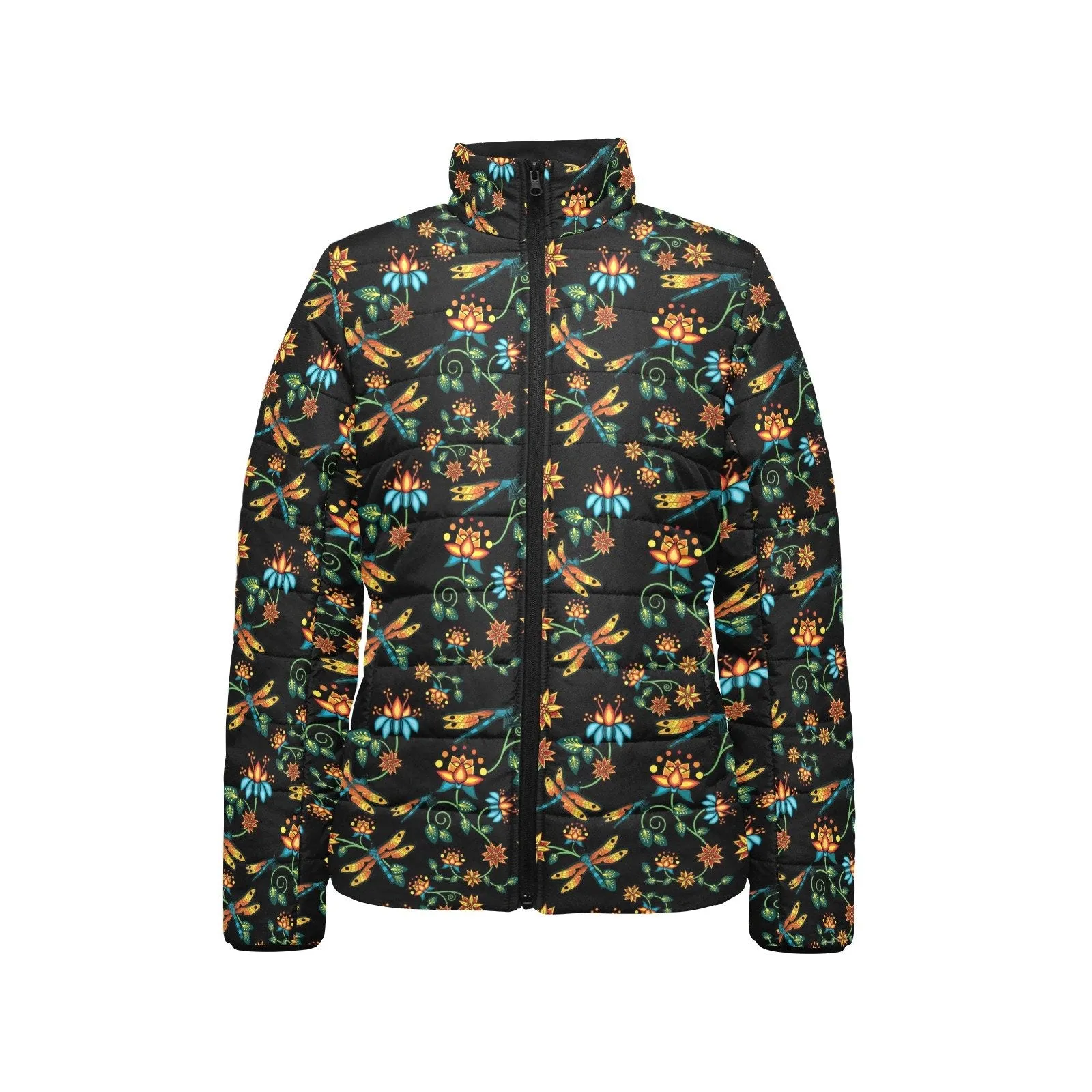 Dragon Lily Noir Women's Stand Collar Padded Jacket