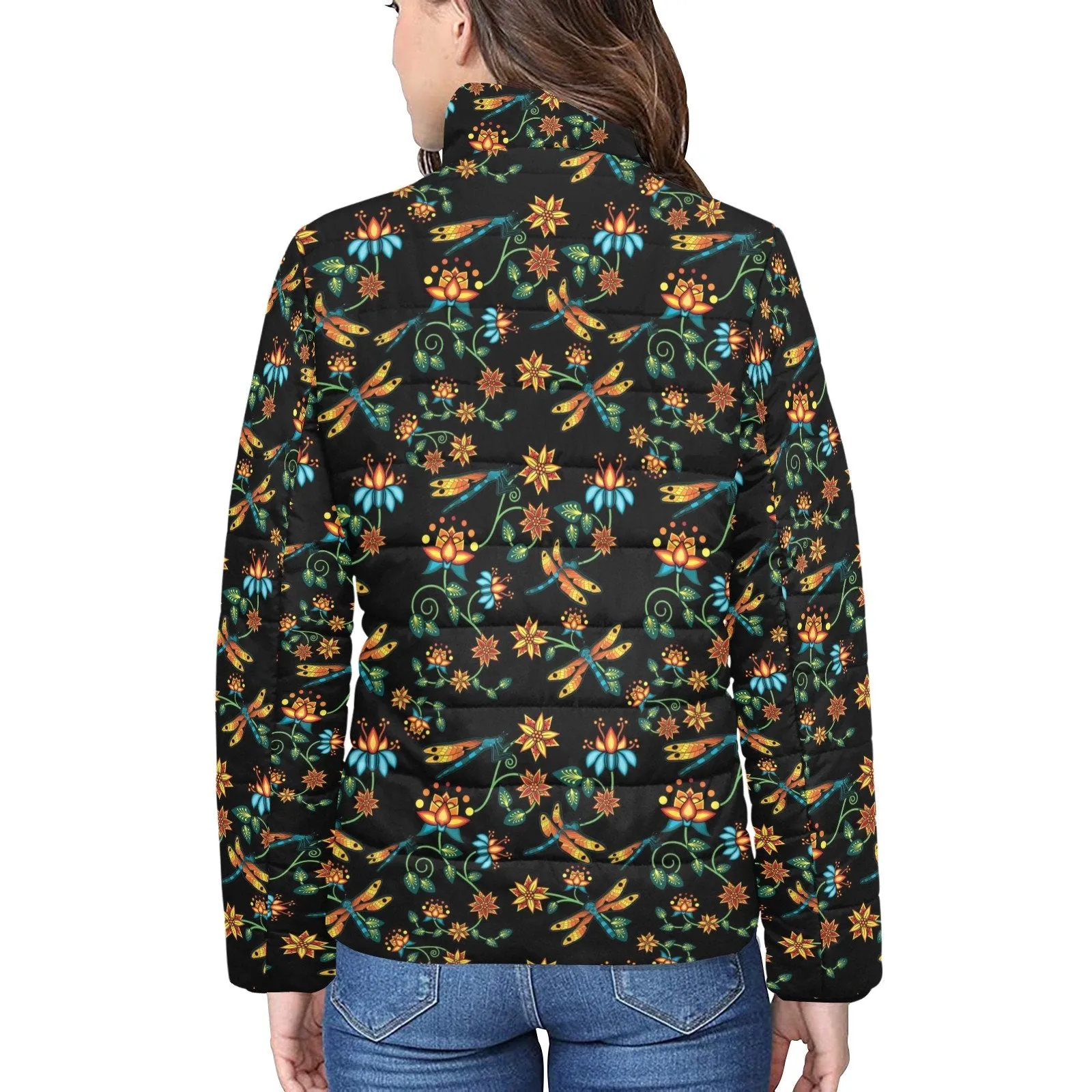 Dragon Lily Noir Women's Stand Collar Padded Jacket