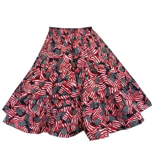 Flag Print Square Dance Skirt