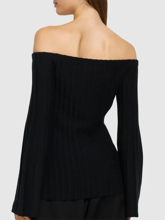 Gabriela Hearst   Nelson wool &amp; cashmere rib knit top 