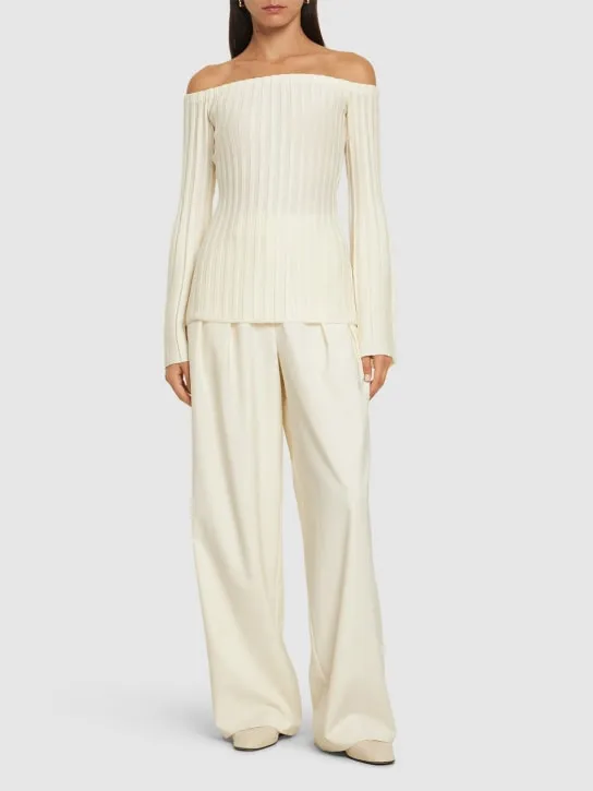 Gabriela Hearst   Nelson wool &amp; cashmere rib knit top 