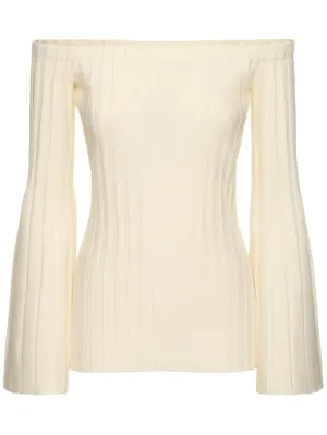 Gabriela Hearst   Nelson wool &amp; cashmere rib knit top 