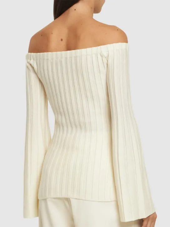 Gabriela Hearst   Nelson wool &amp; cashmere rib knit top 