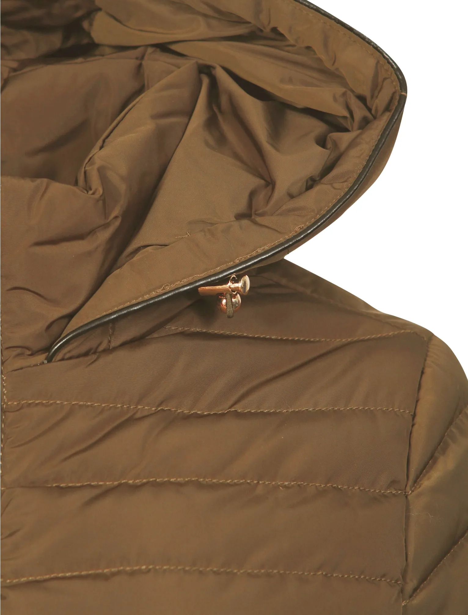 Ginger Quilted Hooded Jacket in Otter - Tokyo Laundry