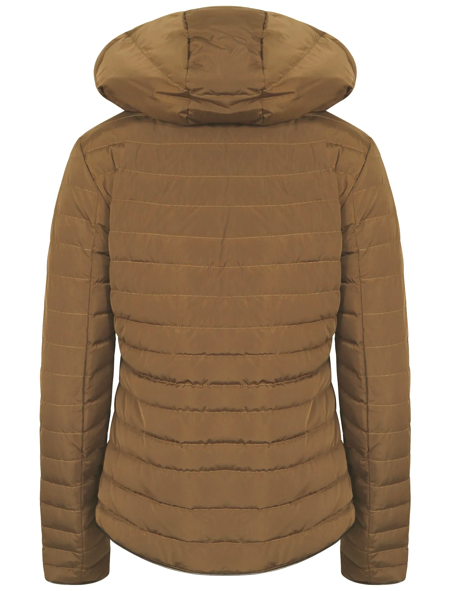 Ginger Quilted Hooded Jacket in Otter - Tokyo Laundry