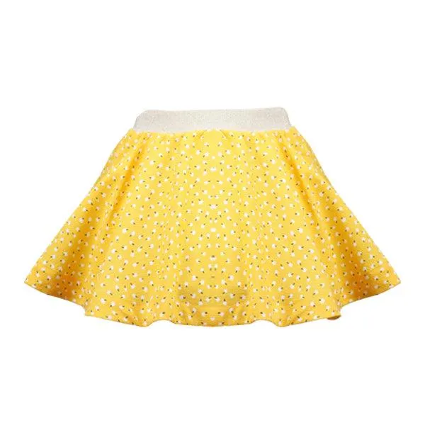 GIRLS YELLOW FLORAL SKIRT SET