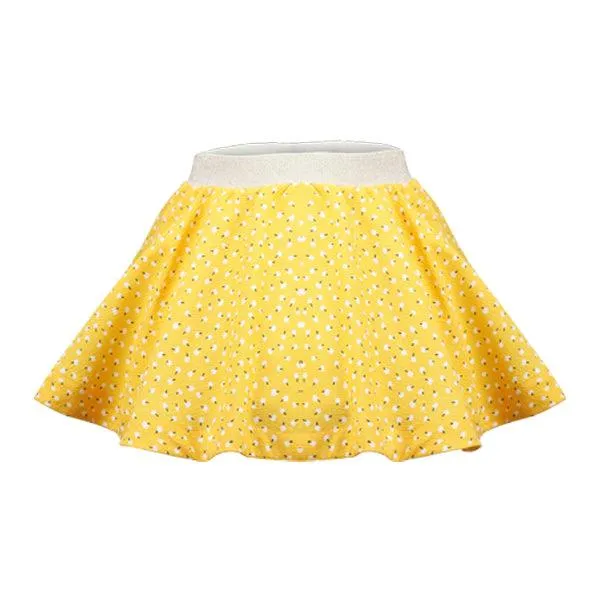 GIRLS YELLOW FLORAL SKIRT SET