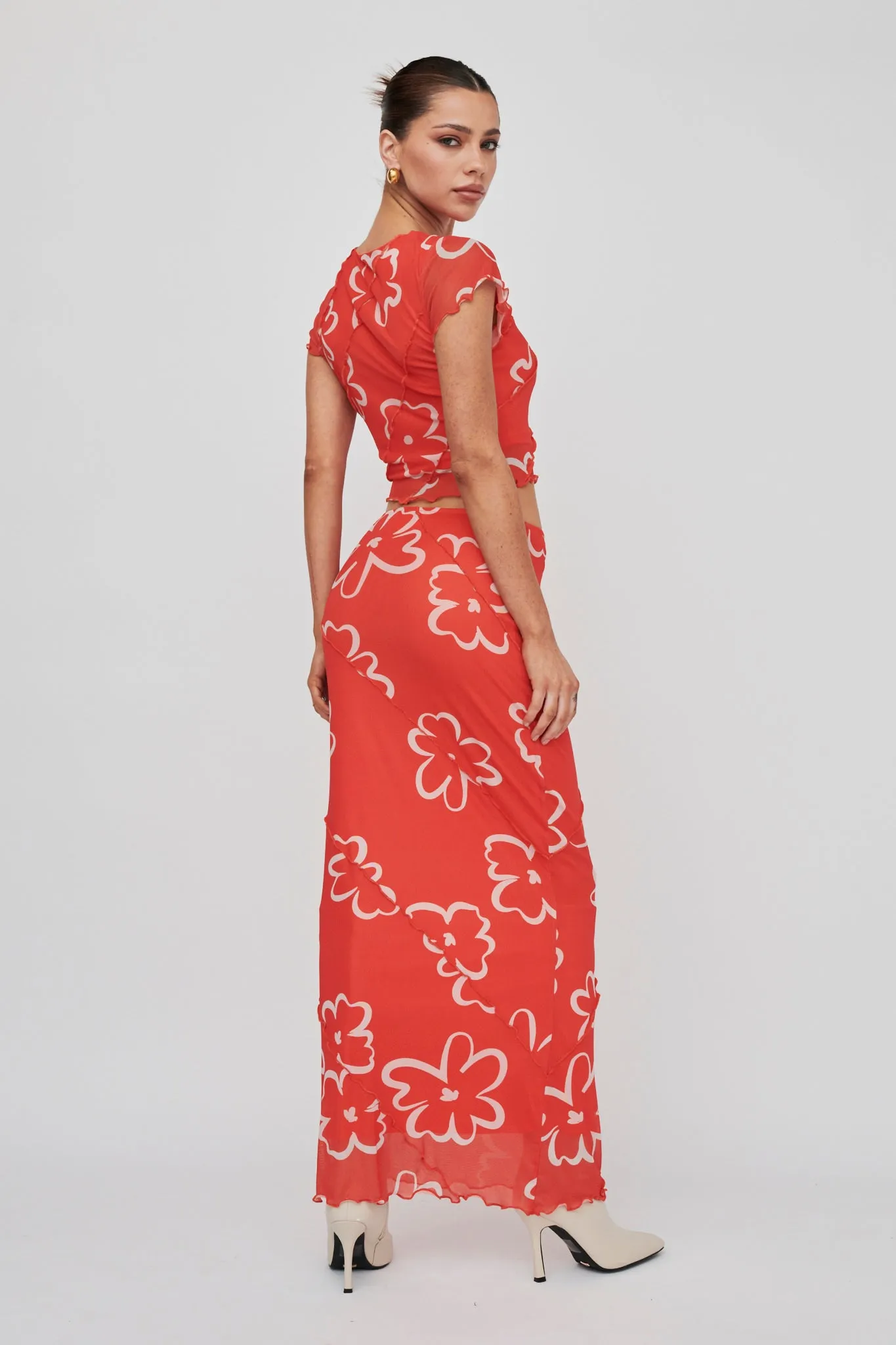 Gold Rush Maxi Skirt Print Orange