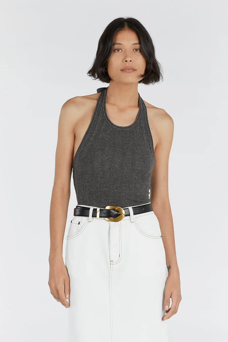 GOLDIE SLATE MARLE HALTER TOP