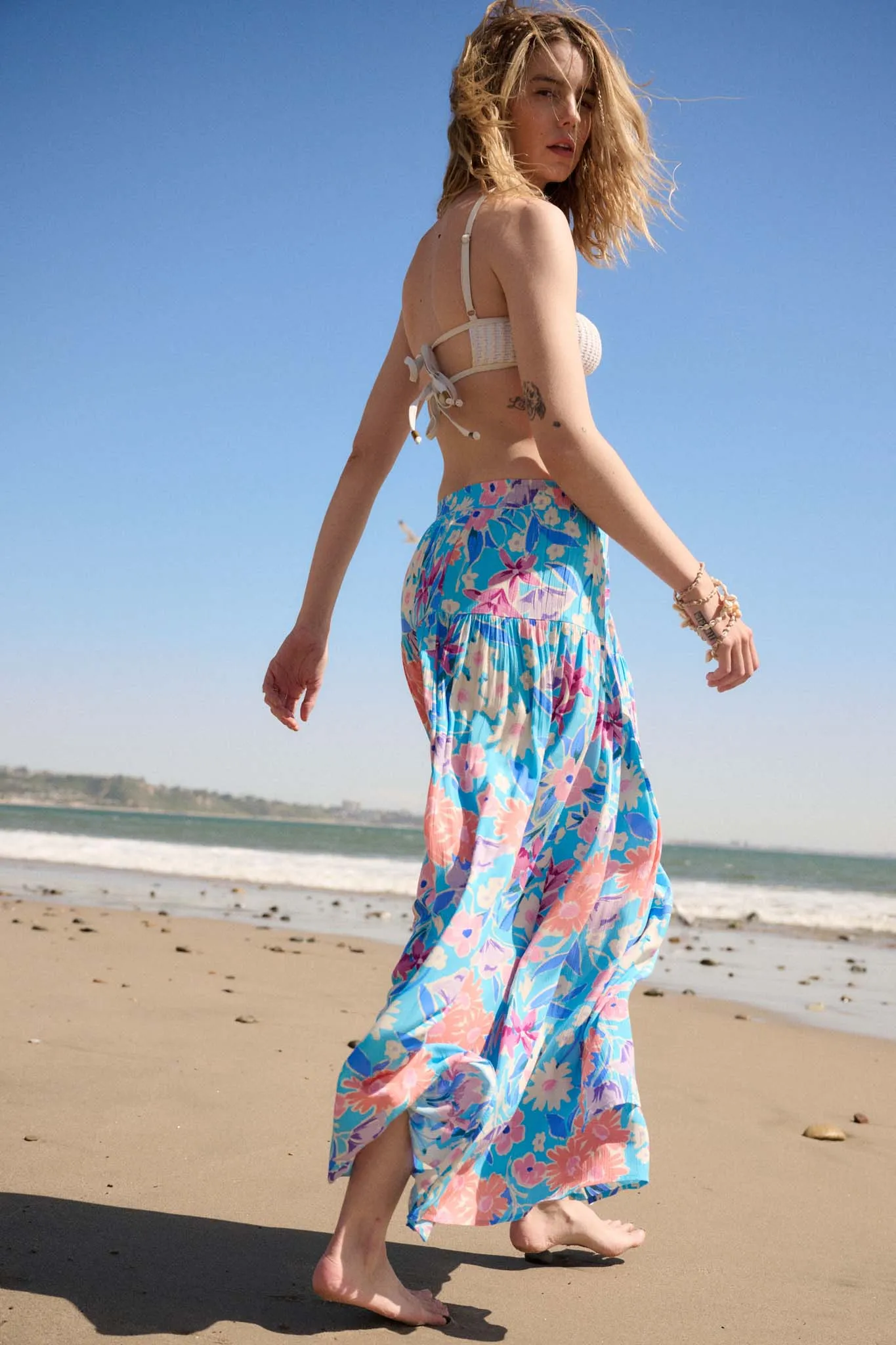 Grow with the Flow Floral Crepe Wrap Maxi Skirt