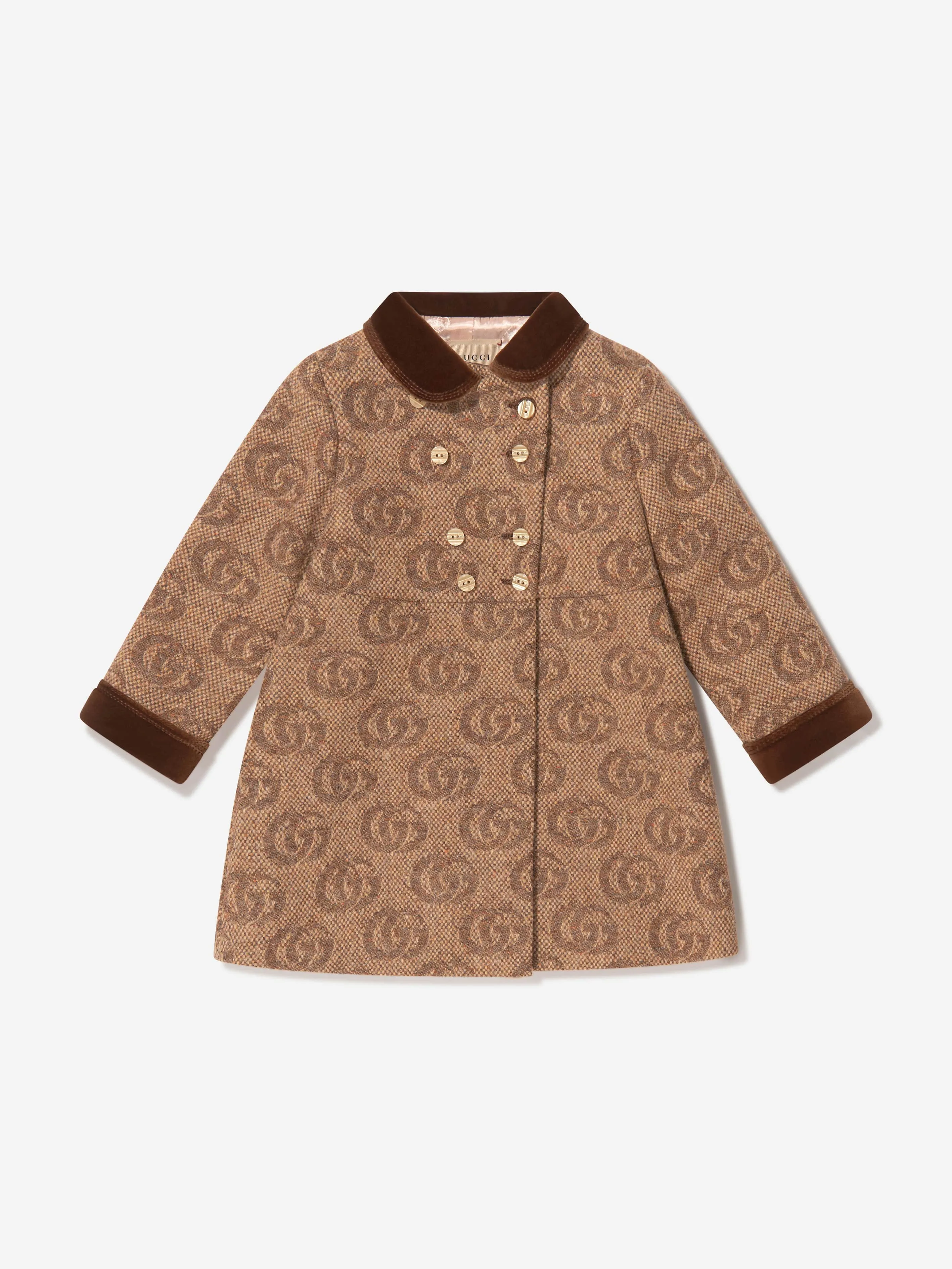Gucci Baby Girls Wool Double GG Coat