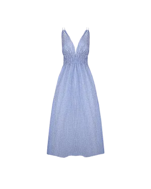 HERO MAXI DRESS BLUE GINGHAM