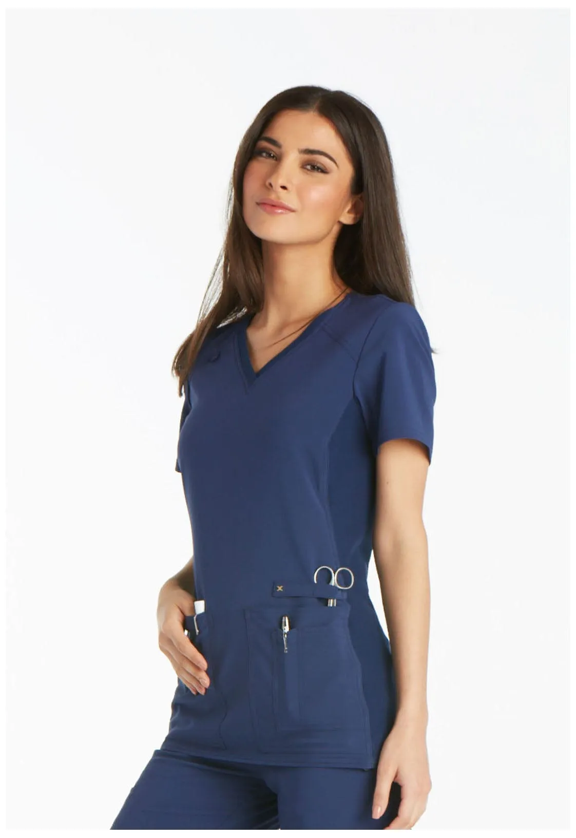 iflex V-Neck Knit Panel Top CK605