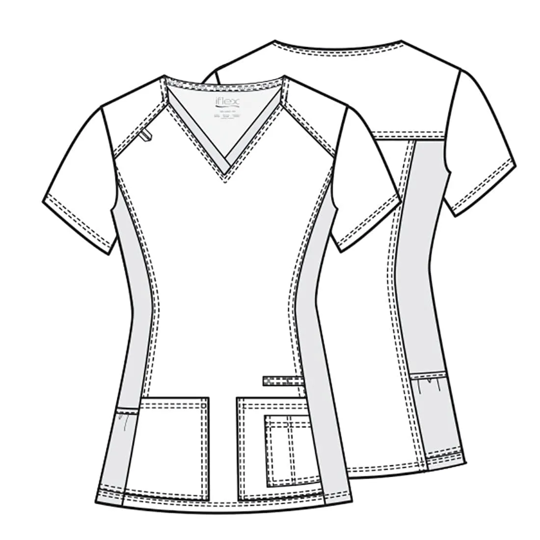 iflex V-Neck Knit Panel Top CK605
