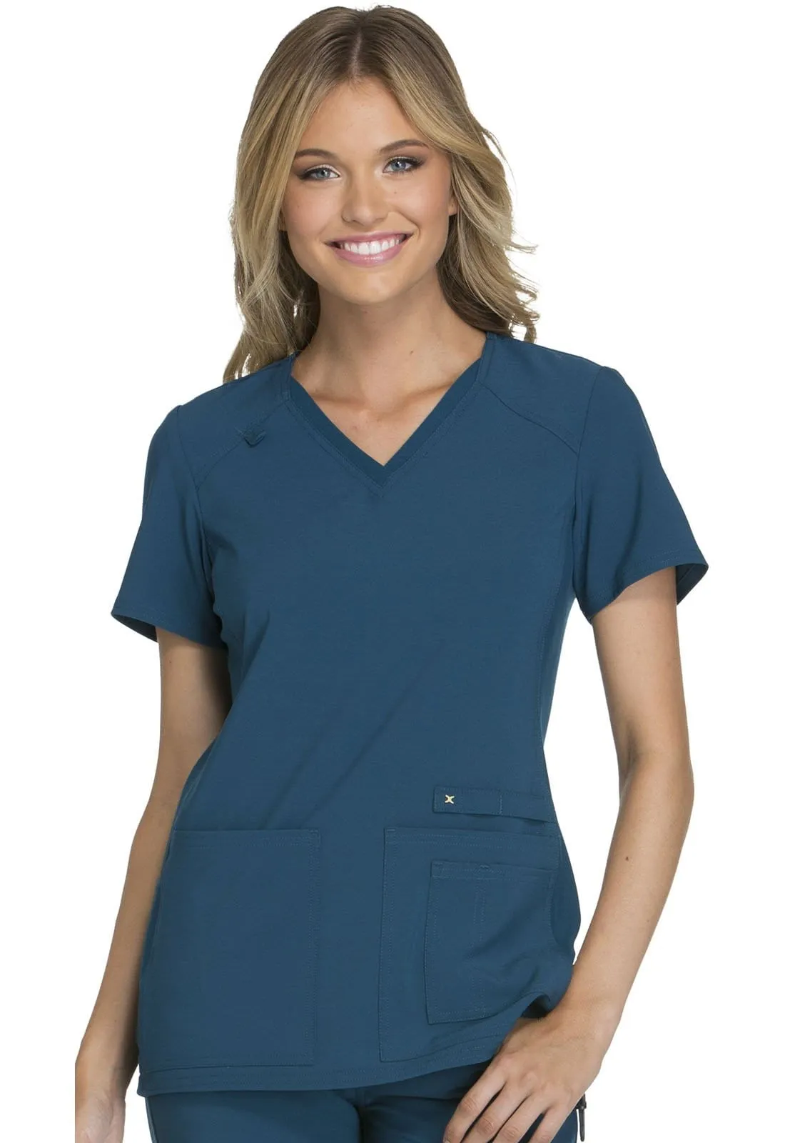 iflex V-Neck Knit Panel Top CK605