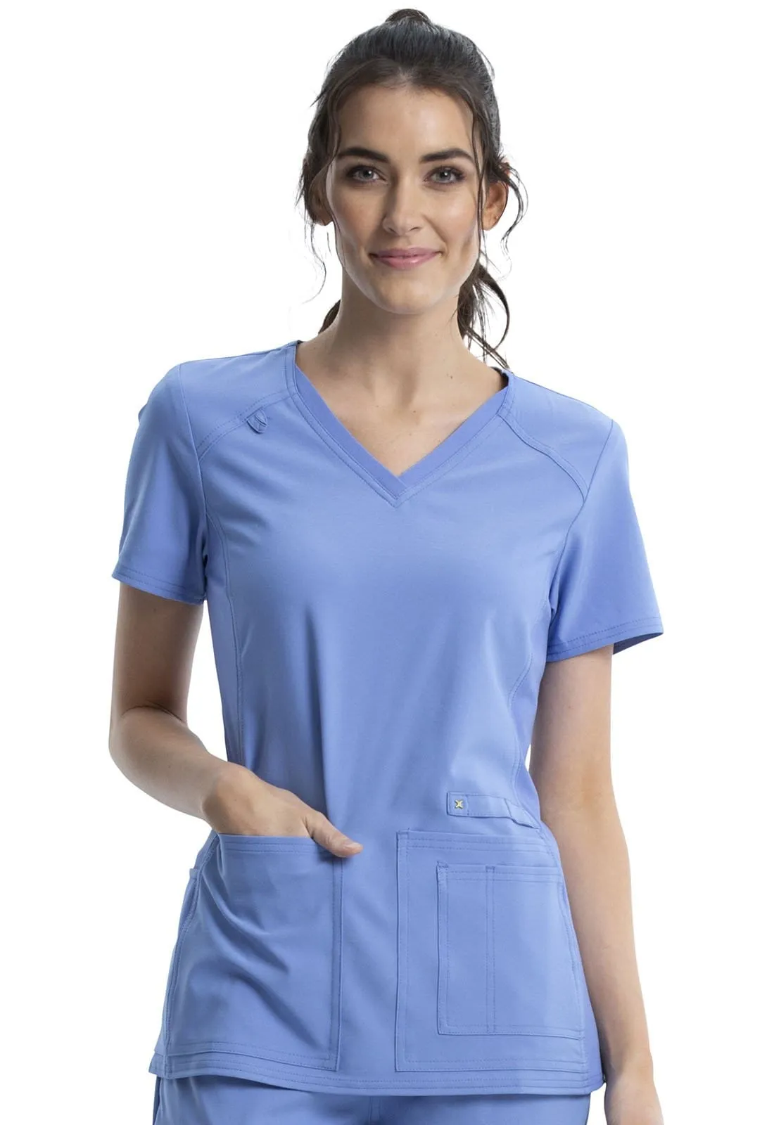 iflex V-Neck Knit Panel Top CK605
