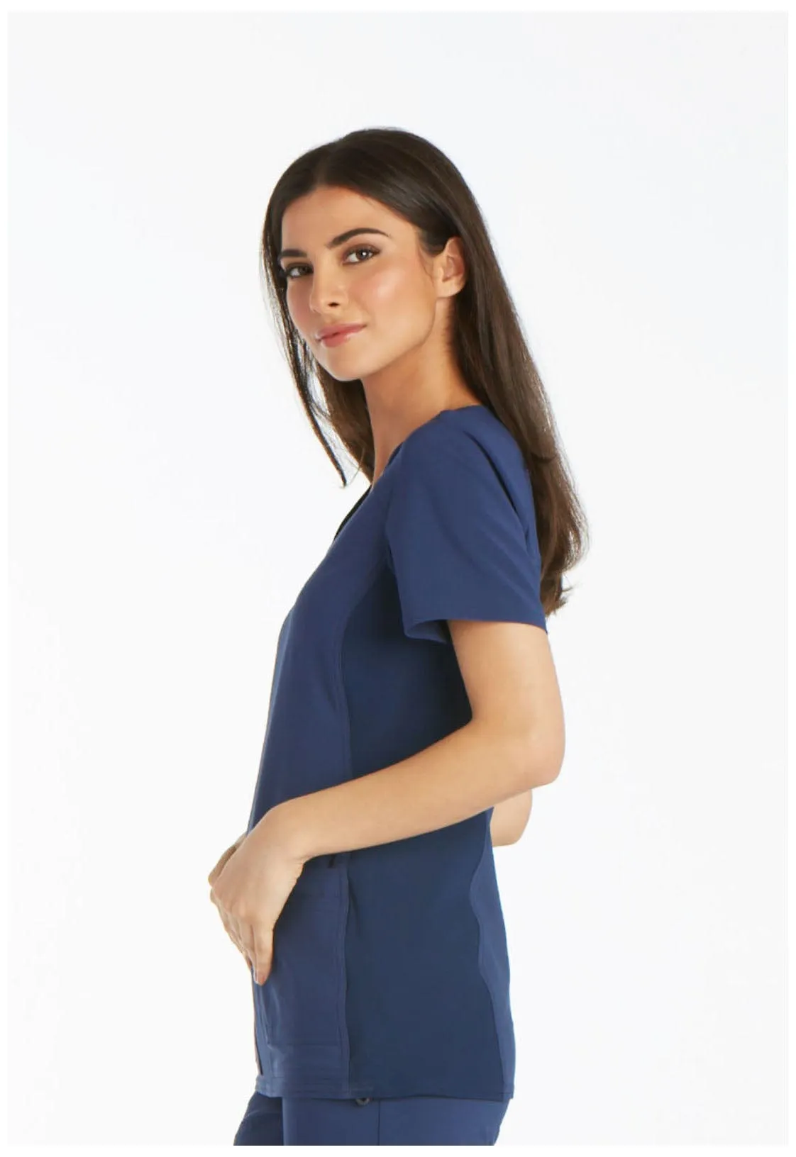 iflex V-Neck Knit Panel Top CK605