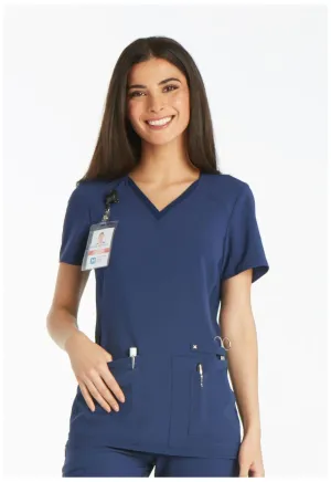 iflex V-Neck Knit Panel Top CK605