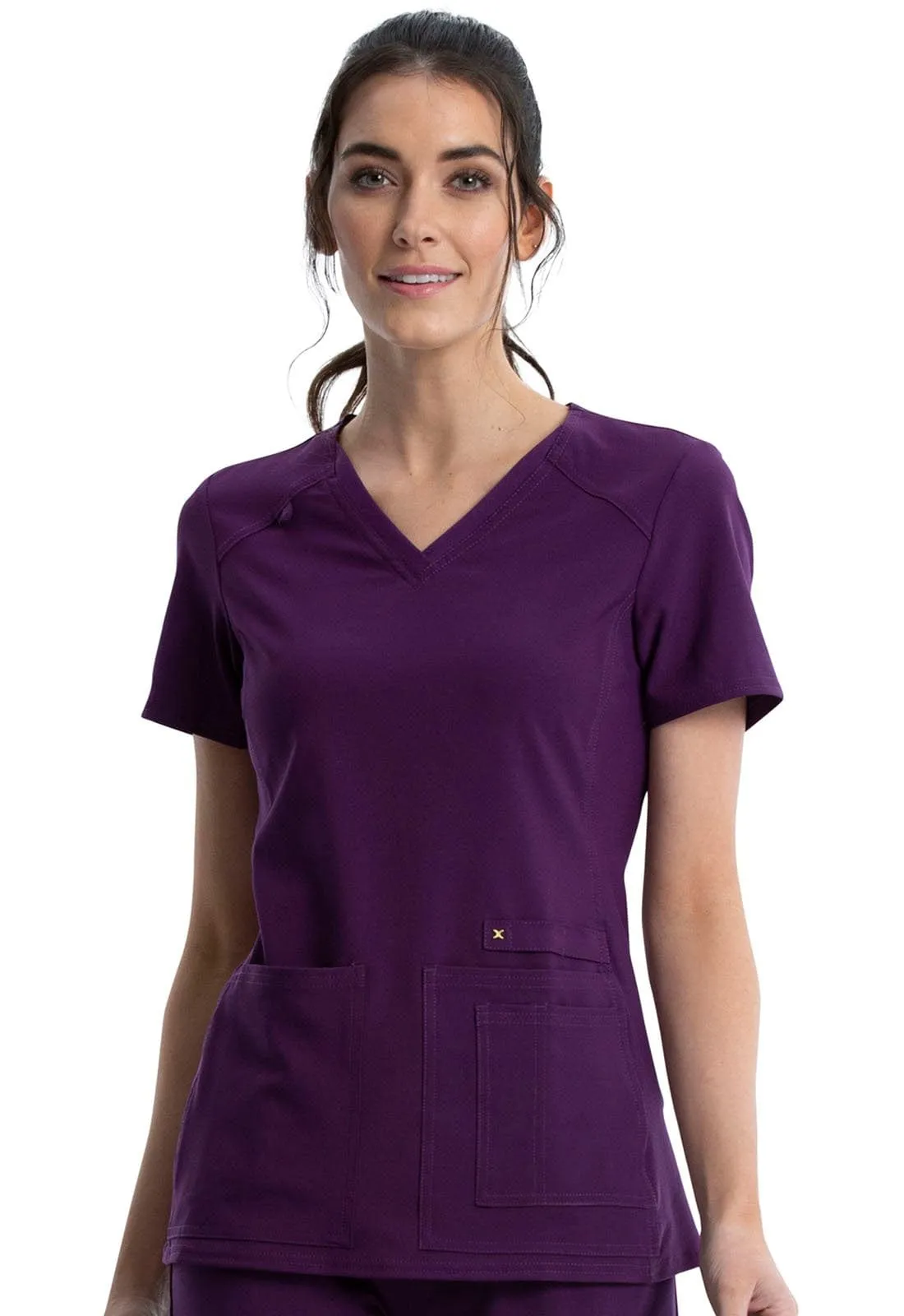 iflex V-Neck Knit Panel Top CK605
