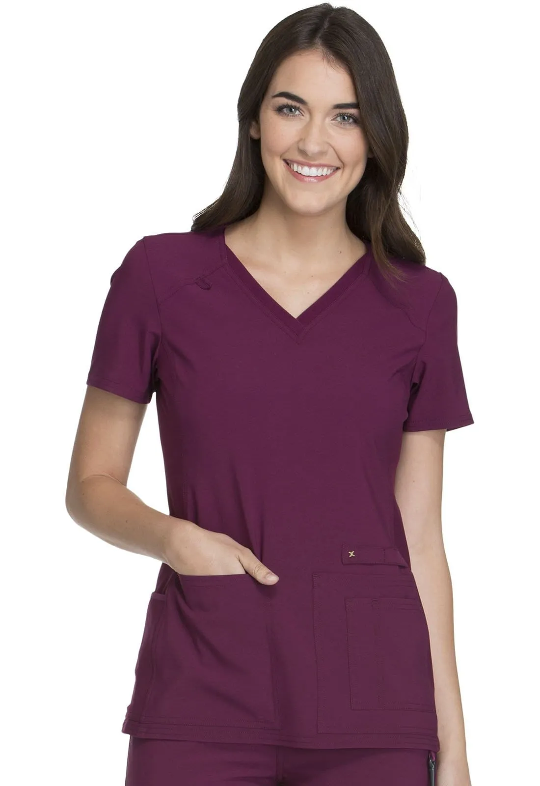 iflex V-Neck Knit Panel Top CK605